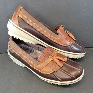 LL Bean Womens Bar Harbor All Weather Rain Duck Low Boots 290695 Brown Size 8.5M